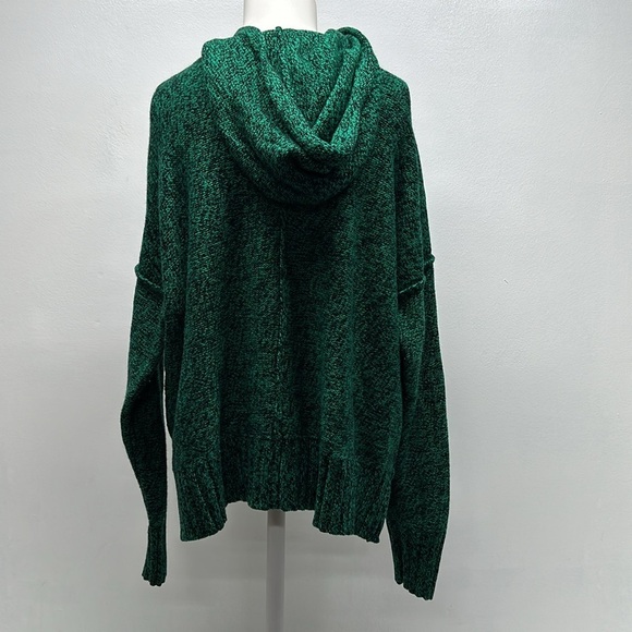 T Alexander Wang Hooded Knit Wool Sweater Oversized Green Black Women's Size XS - Picture 4 of 7